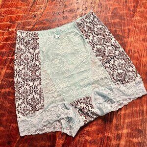 Rhonda Shear Vintage Style Panty Girdle Aqua L